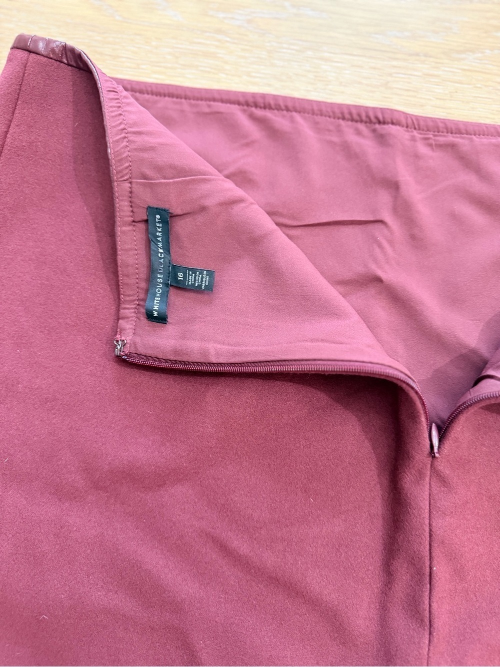 White House Black Market Burgundy Mini Skirt - Picture 3 of 4